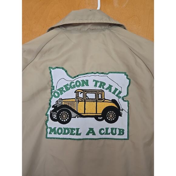 Model A FORD Club Of America Vintage Jacket Beige Nylon - Oregon- Medium - Picture 1 of 6
